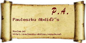 Pauleszku Abdiás névjegykártya